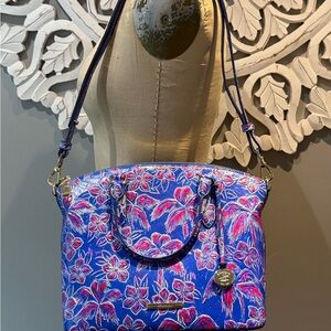 Brahmin bag Duxbury Satchel Vista Blue Torrone K43203700770 New!